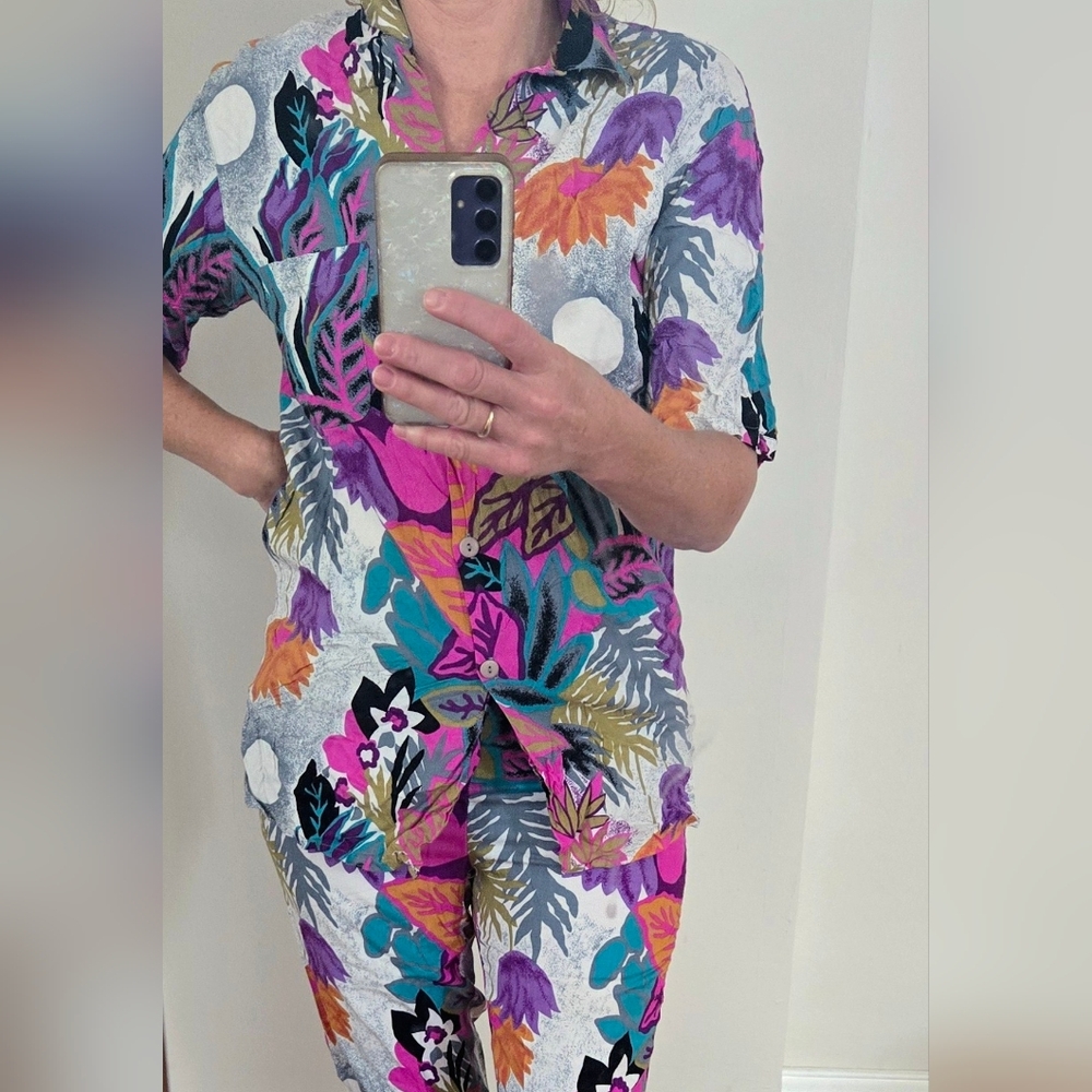👾VTG 80s Two Piece Abstract New Wave Set